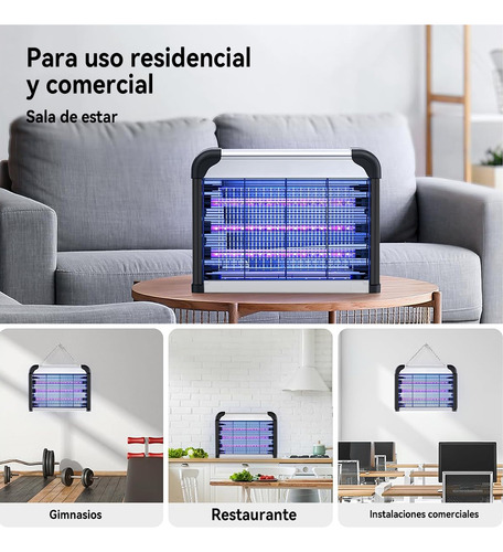 Oneto Lampara Mata Mosquitos Eléctrico 20w 3 Led Luces Repelente Mosca Atrapa, Mejora Lampara Antimosquitos Led Para Interiores Sostenible Y Bajo Consumo, Mata Mosquitos De Alto Voltaje 3800w