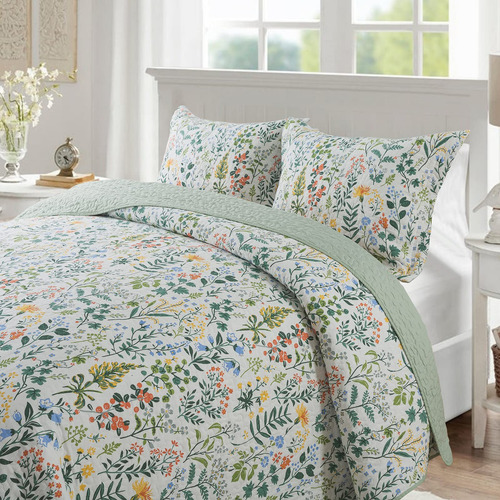 Newlake Juego De Colcha Y Edredón De Patchwork Reversible -