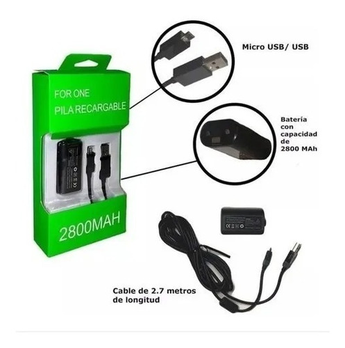 Kit Carga Y Juega Xbox One / X / S Cargador Kit De Juego
