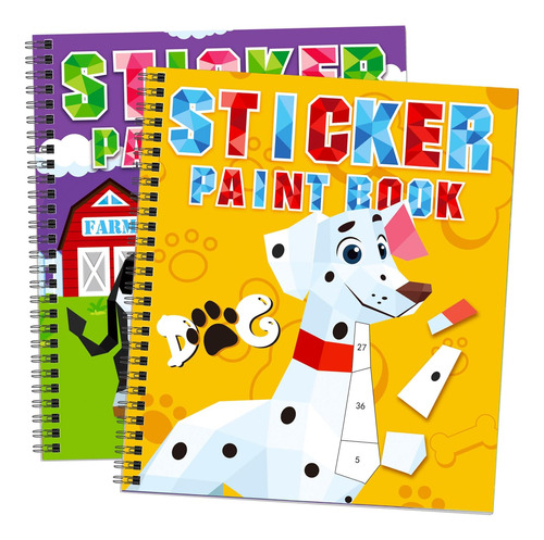 2pcs Libros De Pegatinas Para Niños De 4 A 8 Años Diseños Te