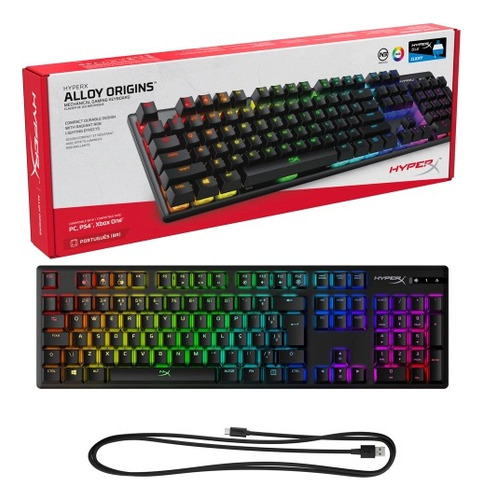 Teclado Mecanico Hyperx Alloy Origins Hx-kb6blx-br Cor De Teclado Preto Idioma Português Brasil
