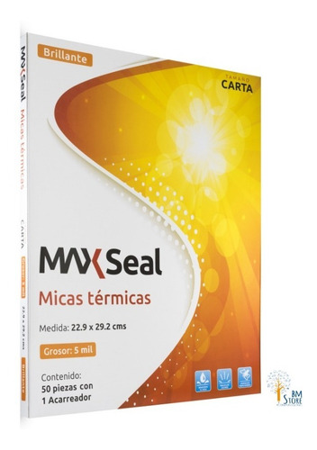 Imagen 1 de 3 de 50 Micas Termicas Max Seal 5 Milesimas Tamaño Carta