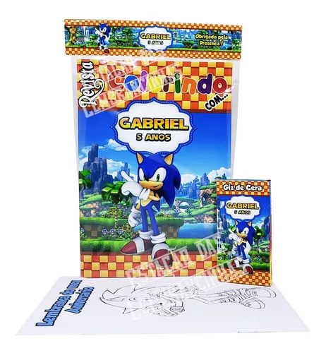 Kit com 5 Revistinhas pra colorir Sonic