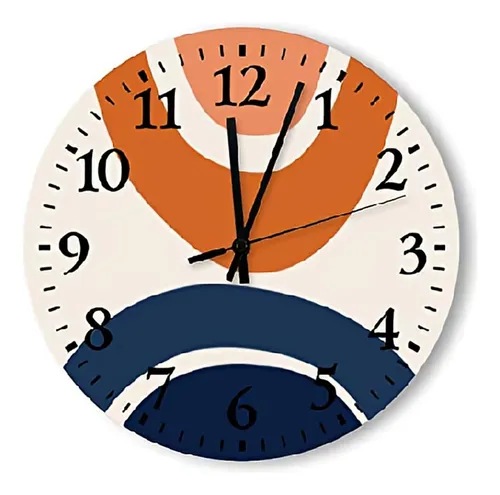 comprar Reloj Pared Forma Abstracta Color Naranja Azul Marino 10  comprar Reloj Pared Forma Abstracta Color Naranja Azul Marino 10