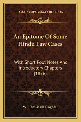 Libro An Epitome Of Some Hindu Law Cases: With Short Foot...