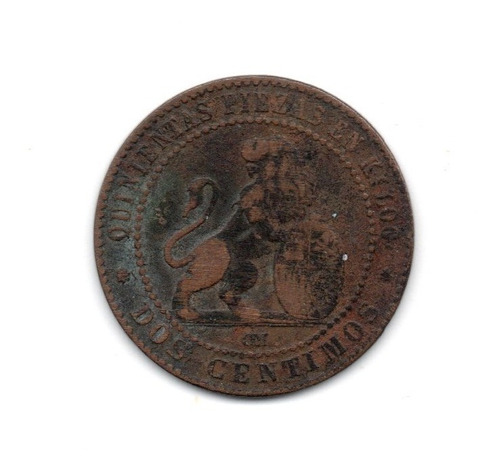 Moneda España 2 Centimos Año 1870 Km#661