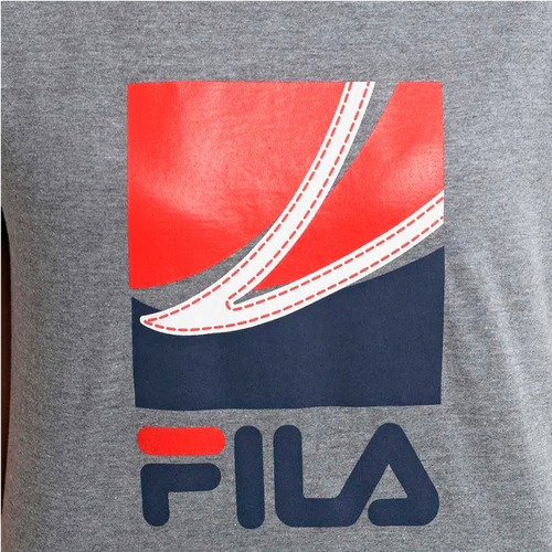 Imagen 4 de 4 de Remera Fila Lifestyle Mujer Old Gris Melange Cli