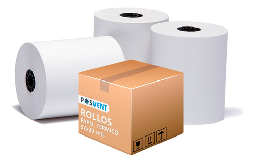 Pack 100 Rollos Papel Ticket Termico 57mm X 30mts 5730t