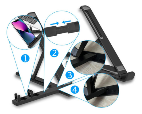 Soporte Para Laptop Ajustable Portátil Plegable Base Celular