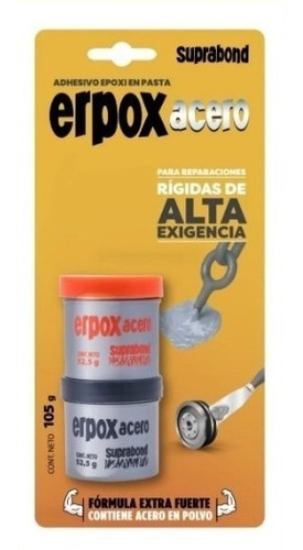 Adhesivo Epoxi Erpox Acero 105 Gr Alta Exigencia Suprabond