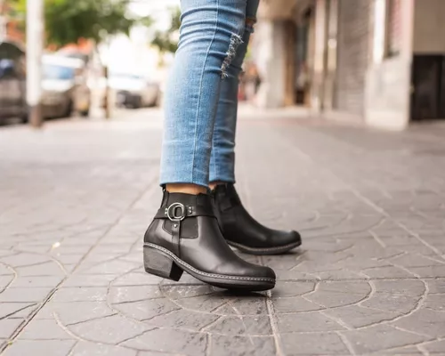presentar Humanista Pórtico Botas Texanas Mujer En Cuero Botinetas Zapatos Elástizada