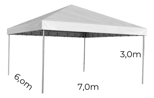 Tenda Piramidal 7x6 M Completa Com 01 Fechamento-lateral Pvc
