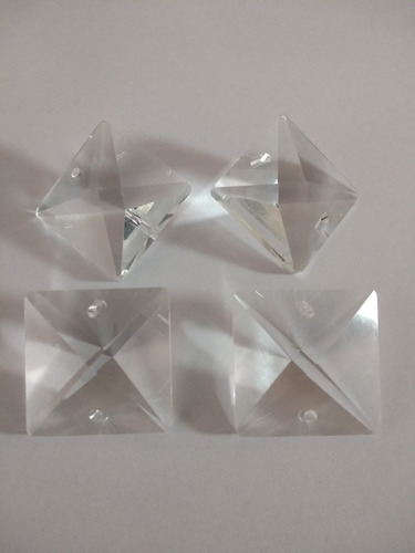10 Cristais Quadrado K9 22mm 2 Furos Para Lustres
