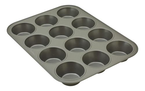 Molde X12 Muffins Cupcakes Pyrex Teflón Antiadherente Horno