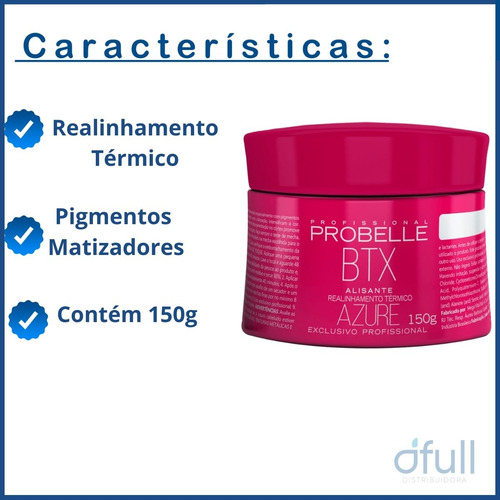 Alisante Botox Azure Realinhamento Térmico 150g Probelle