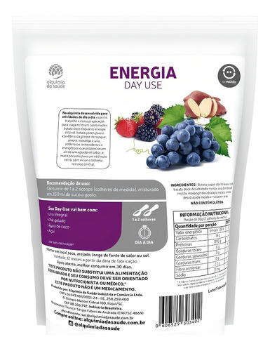 Energia Day Use Frutas Silvestres Alquimia Da Saúde 350g