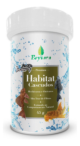 Ração Poytara Habitat 45g Peixe De Fundo Cascudos Coridora 