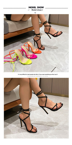 Sandalias De Mujer Con Tacones Altos Sin Tirantes - Estilo E
