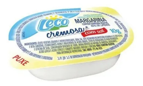 Margarina Com Sal Leco Blister 10g Caixa 192 Unidades