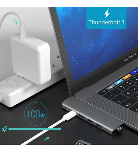 Adaptador Hub Usb Tipo C 7 En 1 Macbook Pro/air