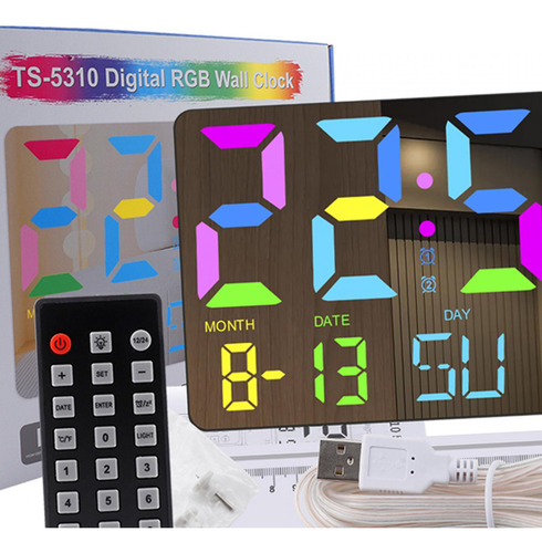 Reloj Despertador Reloj Digital Función De Concha Negra