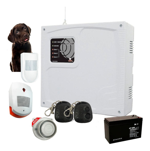 Kit Alarma Casa + 1 Sensor Pet+ Control+ Sirenas+ Batería