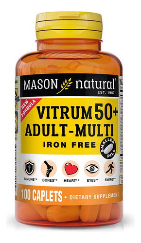 Mason Natural Vitrum 50+ Multivitamínico Sin Hierro