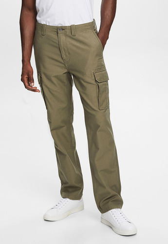 Pantalones Cargo Con Cintura Con Trabillas Hombre Esprit 083