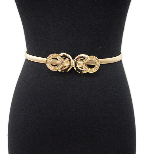 Cinturón Decorativo Para Mujer Con Cadena De Resortes De Met Color Plateado Talla 70-90