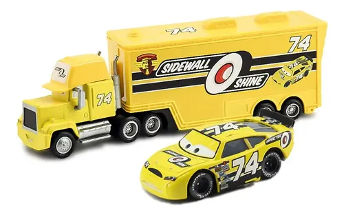 SIDEWALL SHINE HAULER 74 カーズ ミニカー Cars Disney Pixar Mack Hauler Sidewall Shine N 74 | Parcelamento