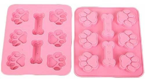 Molde - 2 Pack Value Silicone Molds Pet Treat Paw And Bones,