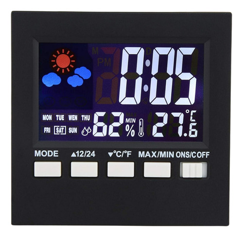 Reloj Meteorológico Con Pantalla A Color, Termómetro Digital