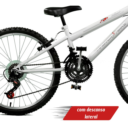 Bicicleta Aro 24 21 Marchas Com Cesta Mtb Bike Teen Feminina