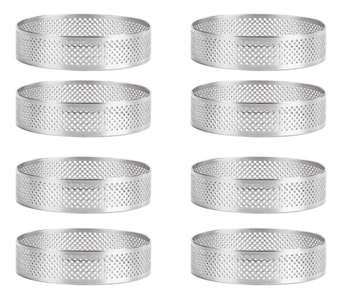 16 Anillos De Tarta De Acero Inoxidable Perforados Resistent