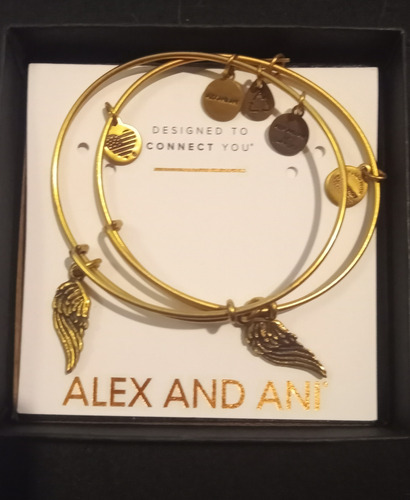Alex And Ani Pulseras Brazaletes Enchapadas En Oro C/dijes Dorado Oscuro 3 Cm 3 Cm