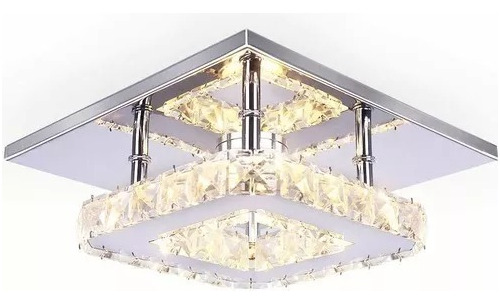 Candelabro De Techo Colgante Led Cristal Luz Cálida 12w