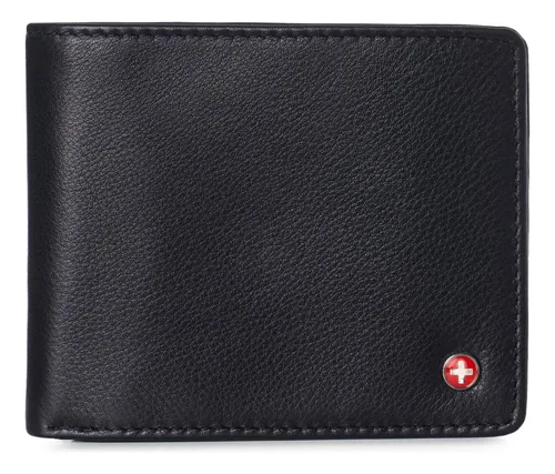 Alpine Swiss Cartera De Piel Auténtica Para Hombre, Delgada,
