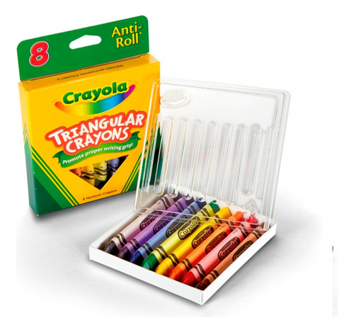 Crayones 8 Unidades Triangulares De Cera Crayola Escolar