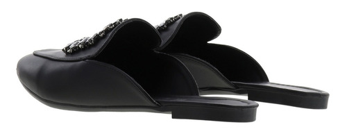 Imagen 4 de 4 de Flats De Moda Estilo Mules De Pedrería Mujer Dama