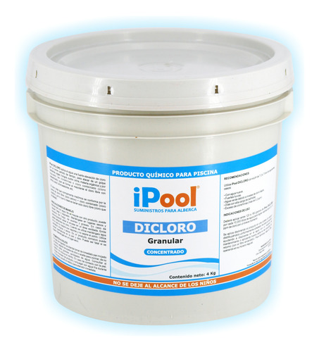 Dicloro Shock Super Clorar Alberca, Intex, Bestway.  4 Kg