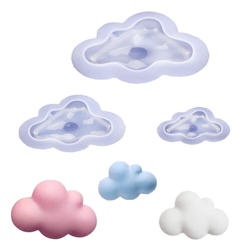 X 6 Piezas 3d Nube Molde De Silicona Para Fondant De
