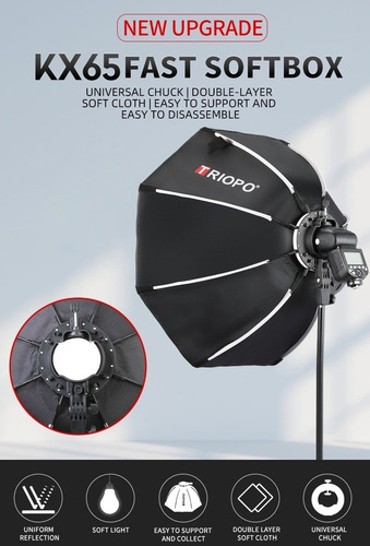 2 Kit Softbox Octabox Triopo 65cm + Tripie De 2 Metros (Usado)