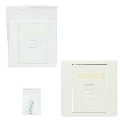 Pack 5 Tapa De Muro Conexion Rj-45 Con Símbolo De Red