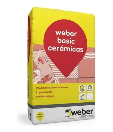 Pegamento Cerámicas Weber Basic 25kg Pared Piso Oferta