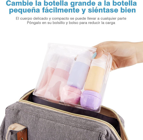 Set Botellas De Viaje Shampoo Rellenable Avion Aseo Personal