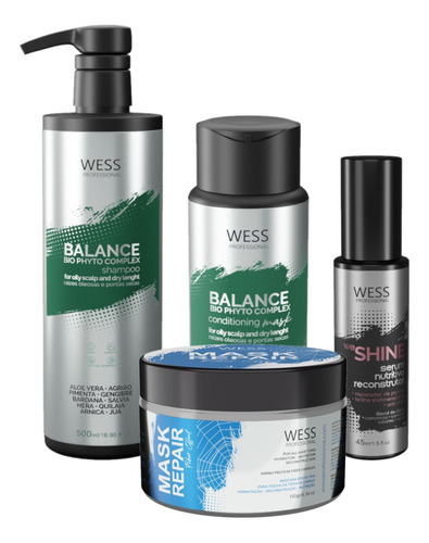 Wess Balance Sh 500ml+cond 250ml+mask 180g+we Shine 45ml