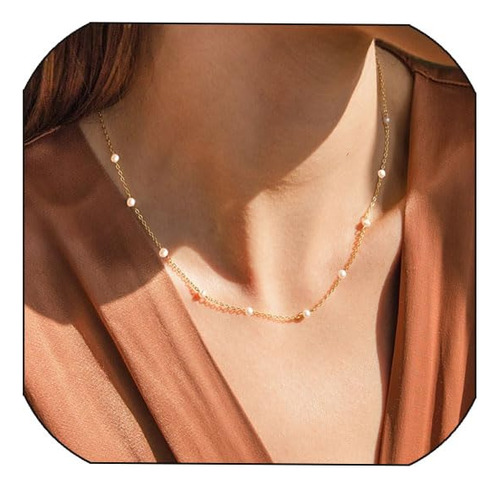 Collar De Perlas De Oro Para Las Mujeres,  B0cc5pr76w_140324