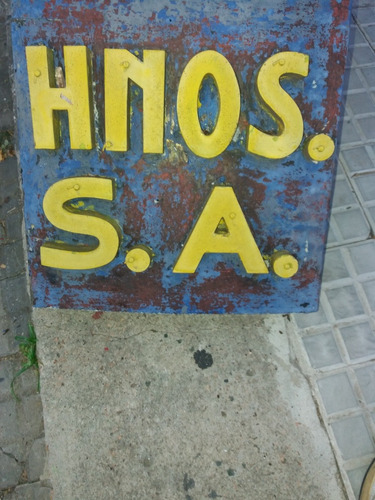 Cartel Letras Hojalata Chapa Hnos S.a.