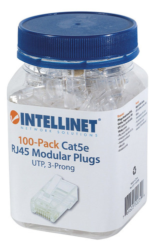 Plug Rj45 Cat 5e Intellinet Utp Solido 100 Pzas