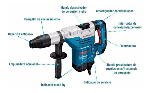 Imagen 4 de 4 de Martillo Perforador Sds-max Bosch Gbh 5-40 Dce